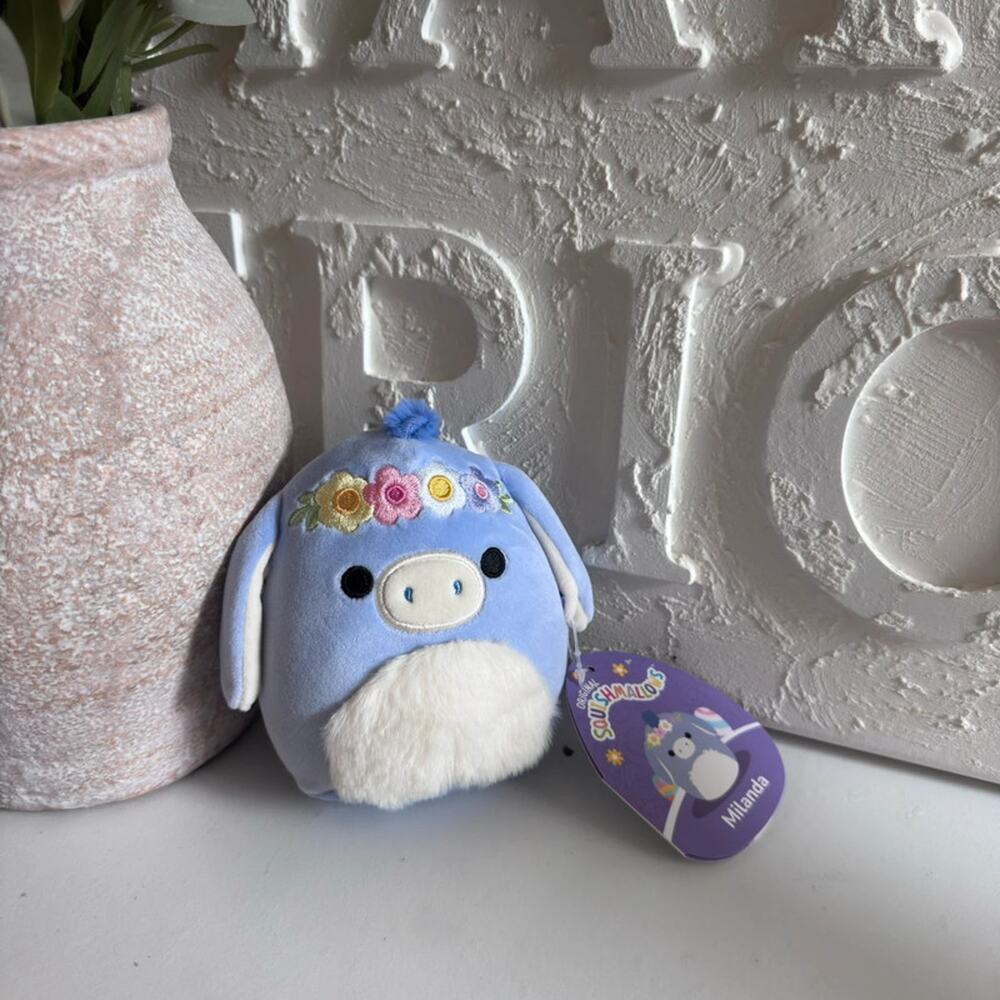 Squishmallow 4.5" Milanda The‎ Purple Donkey Floral Headband
